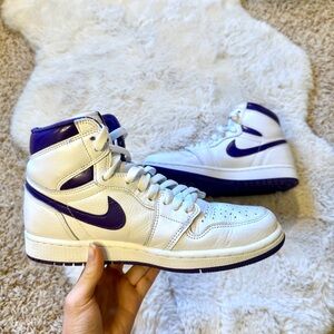Nike Air Jordan 1 High OG White Court Purple Sneakers